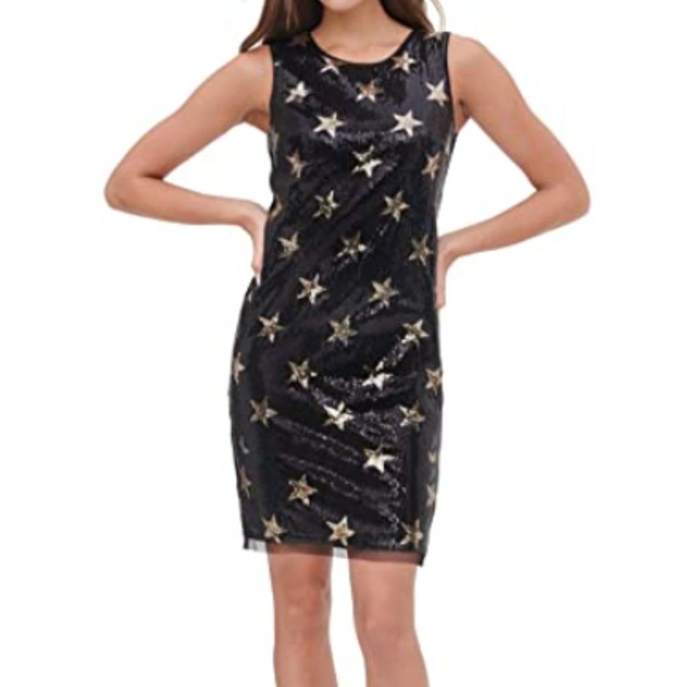 NEW Women's Tommy Hilfiger Sequin Star Dress Size 2